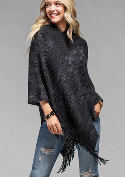 Keep yourself cozy and stylish with this Hooded Mesh Poncho! Made with 100% acrylic, this wonderfully classic knit piece with a hood and tassel accent gives off some serious boho vibes. Keep your fashion game strong and your comfort level higher.  L 35.5
