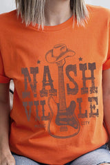 Nashville Western Cowboy Guitar Graphic T Shirt