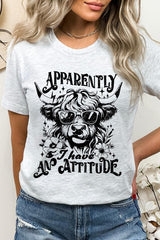 Attitude Western Cow Funny Graphic T Shirt