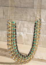 Natural Stone Tassel Statement Necklace - Dainty NYC
