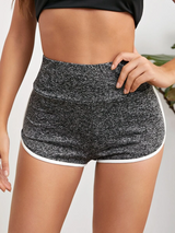 High Waisted Ruched Marble Gray White Shorts - Dainty NYC