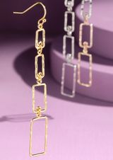 Let your style shine with these delicate dangles! These gorgeous hammered metal layered rectangle dangle earrings add just the right amount of subtle sparkle to your look. Who needs flashy - when you've got dainty? You’re sure to turn heads and drop jaws with these stunners!