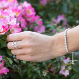 Rhodium Plated CZ Friendship Bolo Bracelet - Dainty Jewelry NYC