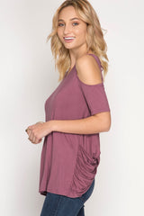Cold Shoulder Top W/ Crisscross Back - Dainty Jewelry NYC