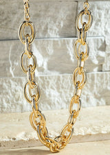 Layered Statement Oval Link Chain Necklace - Dainty Jewelry NYC