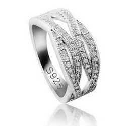 Make your love eternal with the Eternity Infinity Ring. Crafted from white gold, sterling silver and encrusted with genuine Austrian crystals, it's a glittery symbol of your unending love. 