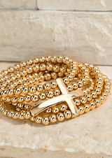 For the trendsetter looking for just the right accessory: this Multi Layer Cross Bracelet has got you covered! Crafted with steel and Ccb metal, this bracelet has a multi layer bead structure with a cross-stretch design - perfect for an elegant finish that won't take itself too seriously. Get ready to up your style game with this super chic bracelet - its dime a dozen design will have heads turning your way!