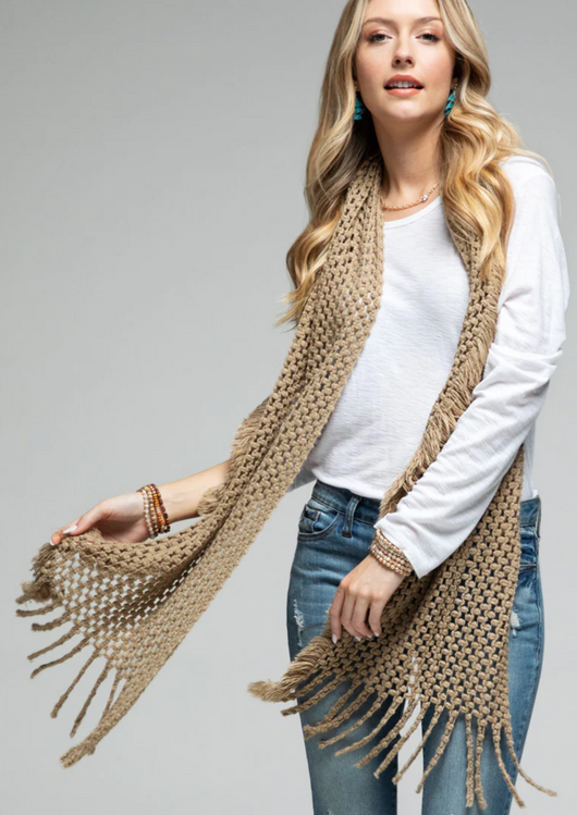 Taupe Net Scarf