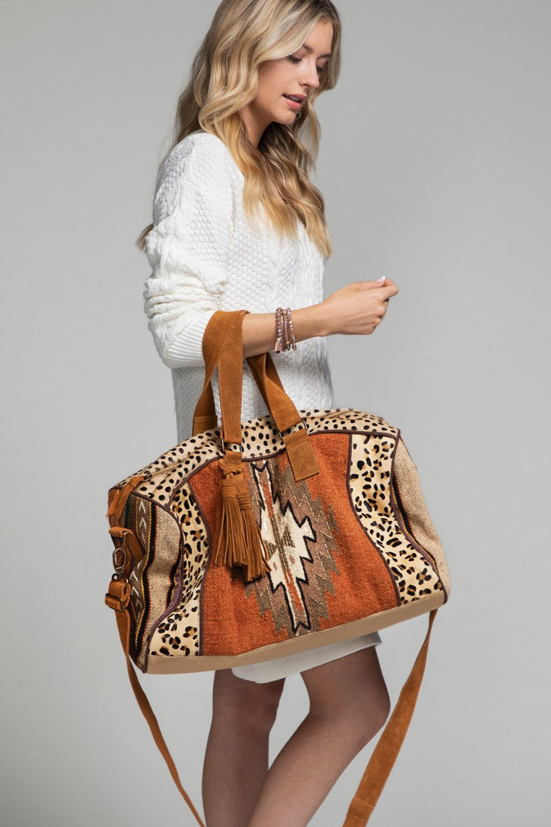 Boho Exotic Leopard Pattern Weekender Duffel Bag – Dainty NYC