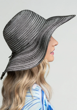 Black White Swirl Stripe Sun Hat - Dainty NYC