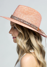 Blush Pink Braided Band Panama Hat
