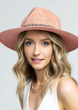 Blush Pink Braided Band Panama Hat