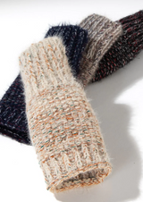 Cozy Fuzzy Multi Latte Color Fingerless Gloves - Dainty NYC