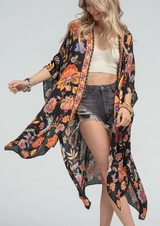 Vintage Flowy Floral Kimono Cover Up