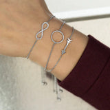 Rhodium Plated CZ Infinity Friendship Bolo Bracelet - Dainty Jewelry NYC