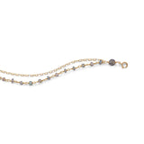 Double Strand 14 Karat Gold Plated Labradorite Beaded Bracelet - Dainty Jewelry NYC