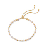 18 Karat Gold Plated Faceted Rose Quartz Bolo Bracelet - Dainty Jewelry NYC