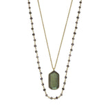 14 Karat Gold Plated Double Strand Iolite and Labradorite Necklace - Dainty Jewelry NYC