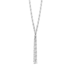 Rhodium Plated Satellite Chain Bolo Necklace - Dainty Jewelry NYC