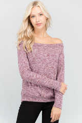 Off Shoulder Solid Sweater Top - Dainty NYC