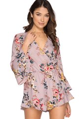 Pink Floral Print Romper - Dainty Jewelry NYC