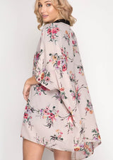 Pink Floral Kimono Cardigan - Dainty Jewelry NYC