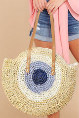 Evil Eye Protection Straw Weave Bag - Dainty NYC