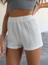 Cable Knit Lounge Shorts - Dainty Jewelry NYC