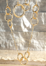 Layered Interlinked Ring Hoop Necklace