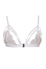 Sexy Floral Lace Cage Bralette White - Dainty NYC