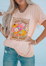 Grow Freely Bloom Wildly Floral Graphic Tee - Dainty NYC