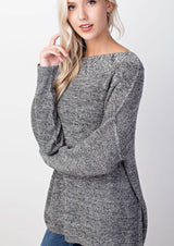 Gray Knit Sweater - Dainty NYC