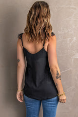Dainty Lace Strap Front Button Tank Top - Dainty Jewelry NYC