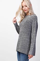 Gray Knit Sweater - Dainty NYC