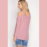 Long Sleeve Double Strap Top - Dainty Jewelry NYC