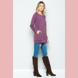 Brushed Knit Long Sleeve Top - Dainty Jewelry NYC
