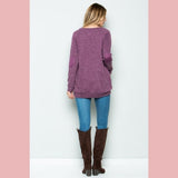 Brushed Knit Long Sleeve Top - Dainty Jewelry NYC