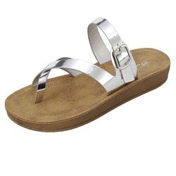 Metallic Silver Toe Ring Sandals - Dainty Jewelry NYC