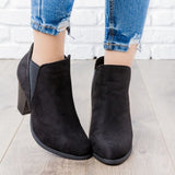 Black Faux Suede Ankle Booties - Dainty Jewelry NYC