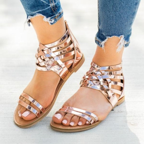 Rose gold 2025 gladiator sandals