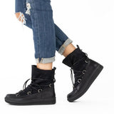 Black Fur Lined Boots - Dainty Jewelry NYC