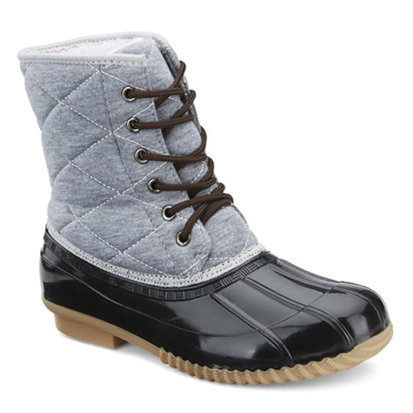 Black quilted hotsell duck boots