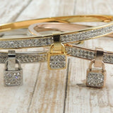 Lock Charm Bangle - Dainty Jewelry NYC