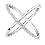 Step out in style with this gorgeous Crisscross X Ring! Crafted with 3 layers of platinum plating and 36 glistening AAA CZ micro diamonds/stones, it's the perfect accessory to add a sparkle to any outfit. So slip it on and get ready to dazzle!