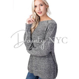 Gray Knit Sweater - Dainty Jewelry NYC