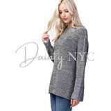 Gray Knit Sweater - Dainty Jewelry NYC