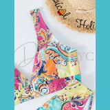 Boho Paisley Persian Floral Pattern Bikini - Dainty Jewelry NYC